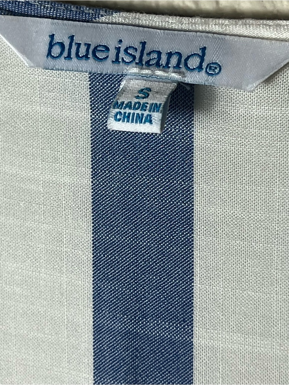 Blue Island Blue & White Striped Deep Vee Small Women’s Tie-Front Maxi Dress - Picture 5 of 7